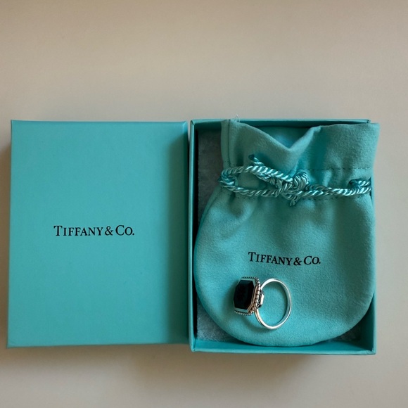 Tiffany & Co. Silver and Black Onyx Ring Daisy - Picture 7 of 7